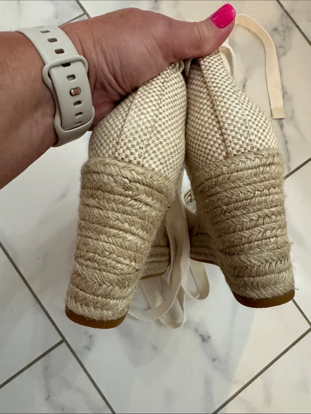 Cole Haan Women’s Cream Espadrille Wedge Sandals - Unbranded